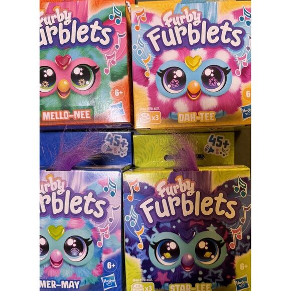 Furby Furblets Electronic Mini Plush Complete Set of 6 Speaks Furbish Harmonize - Picture 4 of 16